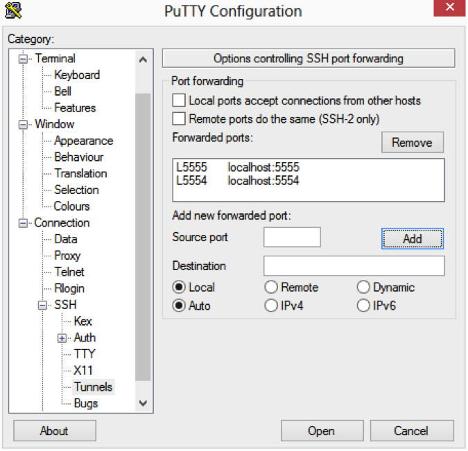 PuTTY Tunnels