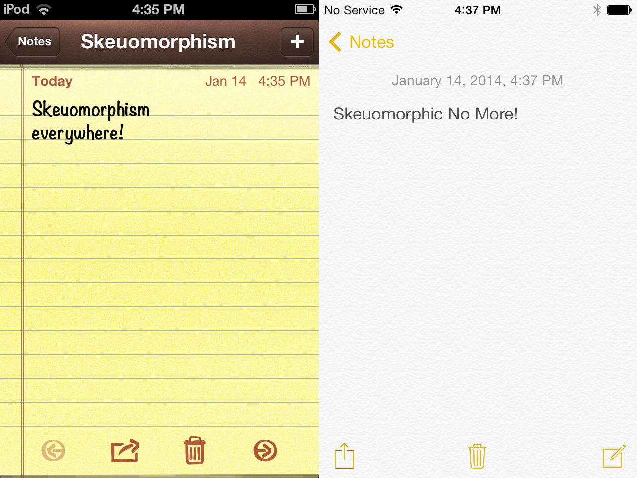 iOS6 vs iOS7 Notes