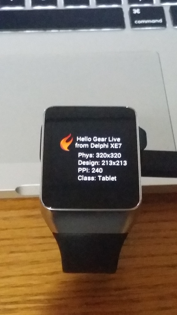 Delphi XE7 on the Samsung Gear Live
