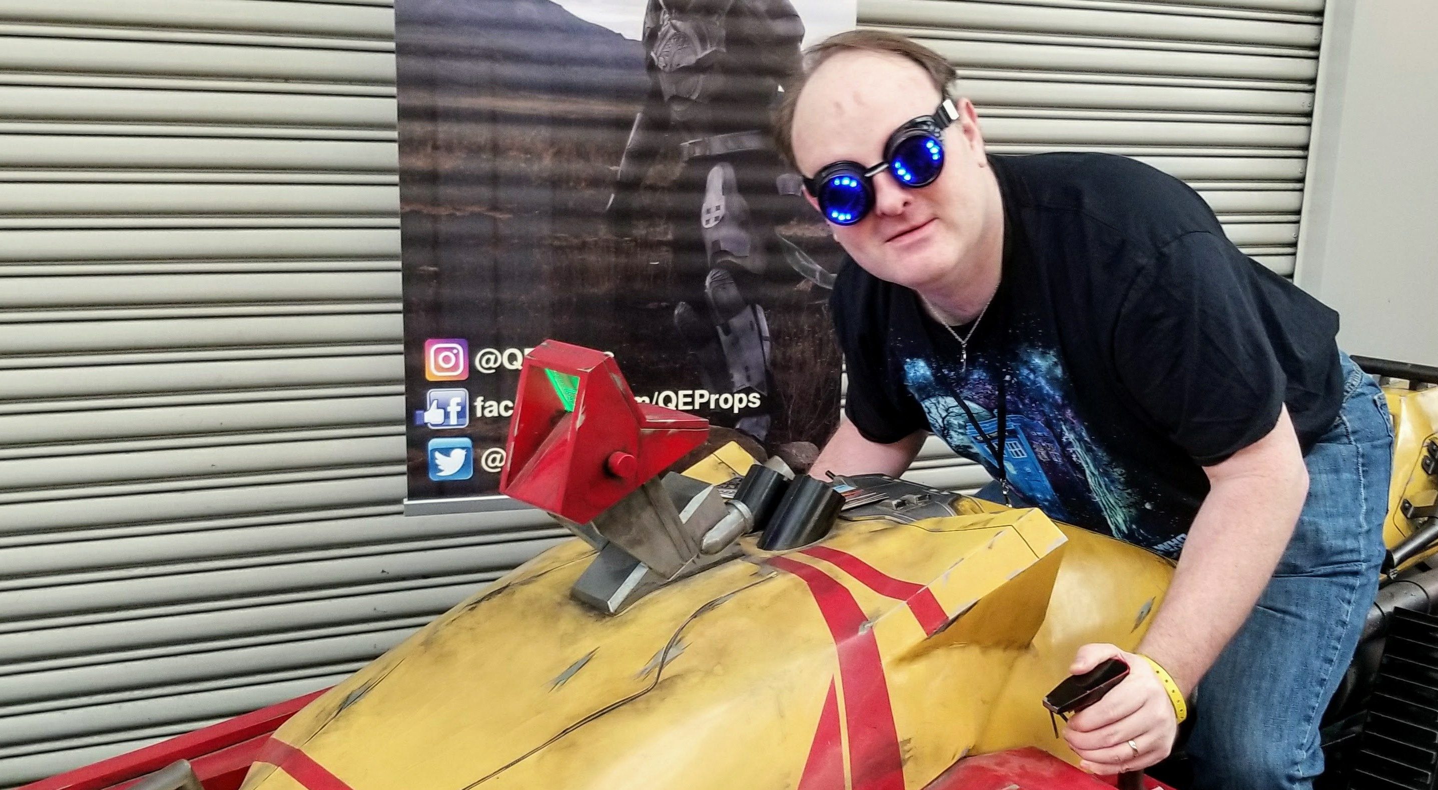 Jim wearing LED Steampunk Goggles