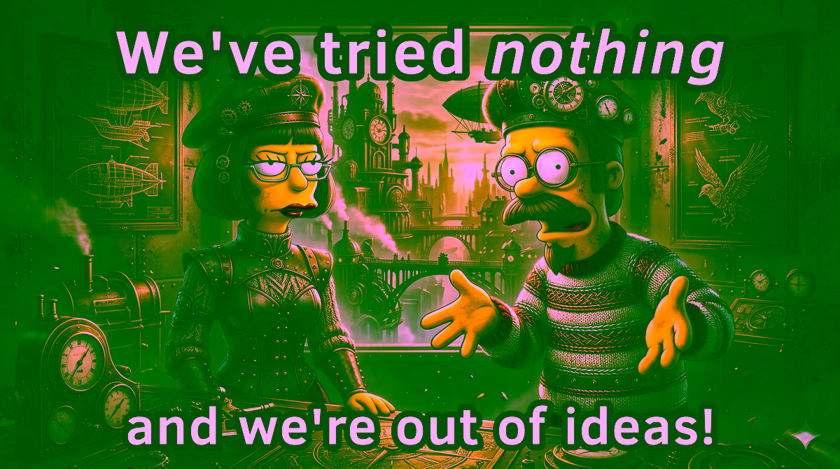 We've tried nothing and we're out of ideas We've tried nothing and we're out of ideas